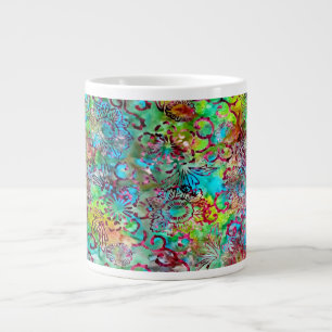 Grande Tasse Vert Turquoise Bali Batik Imprimer Spécialité Mu