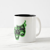 Grande tasse verte au néon de masques (Devant droit)