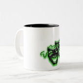 Grande tasse verte au néon de masques (Devant gauche)