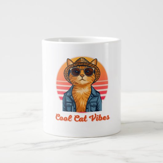 Grande Tasse Vibes de chats cool 🌴 😎 (Devant)