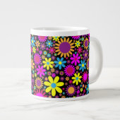 Grande Tasse Vibrant Psychedelic Flowers in Bloom-67566 (Devant droit)