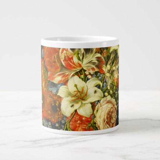 Grande Tasse Vie morte avec fleurs et fruits (Devant)
