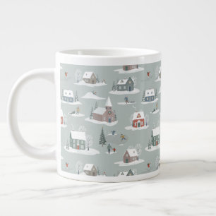 Grande Tasse Village d'hiver Motif de la scène de neige