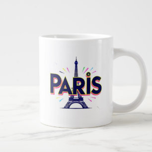 Grande Tasse Ville des Lumières : Art de typographie gras de Pa