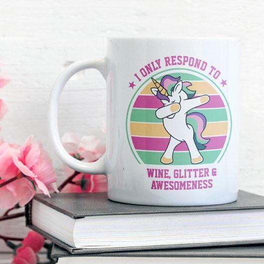 Grande Tasse Vin et la notoriété Dabbing Unicorne