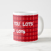 Grande Tasse Vin rouge rubis avec croix amour lots message (Devant droit)