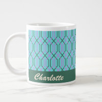 Vintage Aqua Blue Lines Motif personnalisé