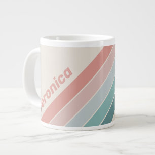 Grande Tasse Vintage rayures de coquillages doux avec nom