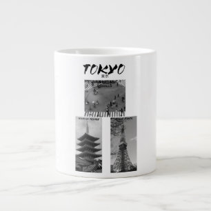 Grande Tasse Vintage Tokyo tenue de rue japonaise Noir & Blan
