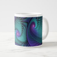 Violet Rencontre Turquoise Moderne Art Fractal Abs