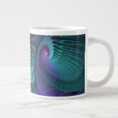 Grande Tasse Violet Rencontre Turquoise Moderne Art Fractal Abs (Droite)