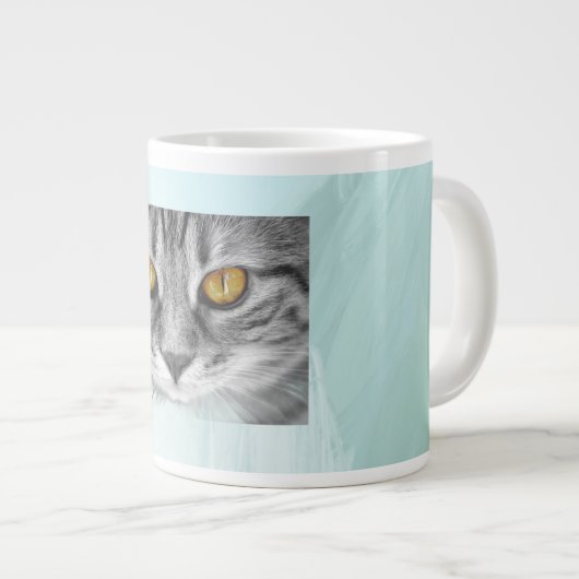 Grande Tasse visage de chat sous l'océan bleu (Devant droit)