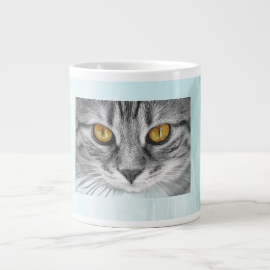Grande Tasse visage de chat sous l'océan bleu (Devant)