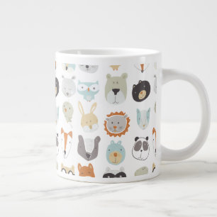 Grande Tasse Visages conviviaux Portraits d'animaux mignons