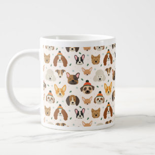 Grande Tasse Visages de chiens en hiver Casquette Motif de vaca