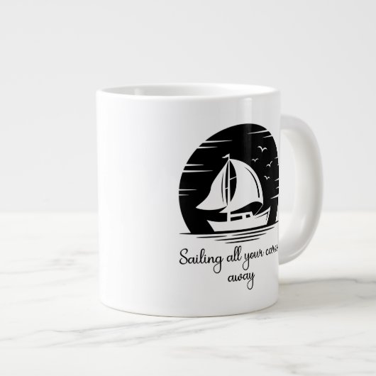 Grande Tasse Voilier Bateau Voilier Yacht Inspiré Citation Mu (Devant droit)