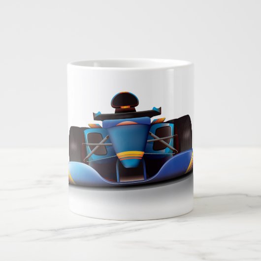 Grande Tasse Voiture de course bleue (Devant)