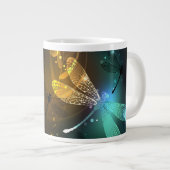 Grande Tasse Vol de libellule verte lumineuse (Devant droit)
