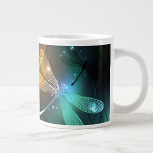 Grande Tasse Vol de libellule verte lumineuse