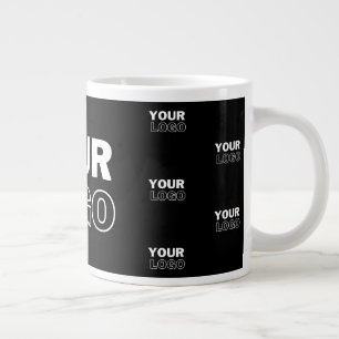 Grande Tasse Votre logo et arrière-plan Logo répétitif Noir