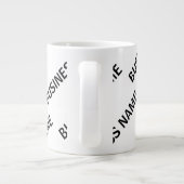 Grande Tasse Votre Motif de nom d'entreprise | Noir et blanc (Dos)