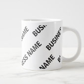 Grande Tasse Votre Motif de nom d'entreprise | Noir et blanc (Droite)