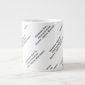 Grande Tasse Votre Motif texte partout en noir/blanc (Devant)