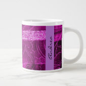 Grande Tasse Votre Nom - Patchwork, Fleurs, Fils - Pink (Droite)