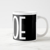 Grande Tasse Votre nom, texte gras blanc | Noir (Droite)