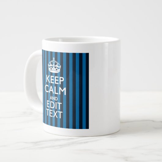 Grande Tasse Votre texte garde une déco bleue calme (Devant gauche)
