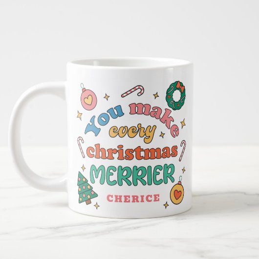 Grande Tasse Vous Faîtes Chaque Joyeux Noël | Cute Rétro (Gauche)