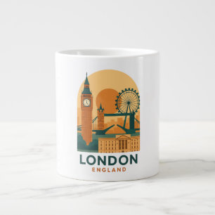 Grande Tasse Voyage Rétro à Londres Angleterre Vintage