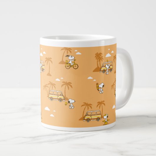 Grande Tasse Voyage sur route | Peanuts Snoopy Beach Motif (Devant droit)
