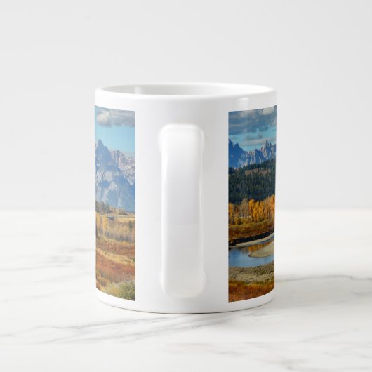 Grande Tasse Vue de la rivière Grand Teton Mountains à l'automn (Dos)