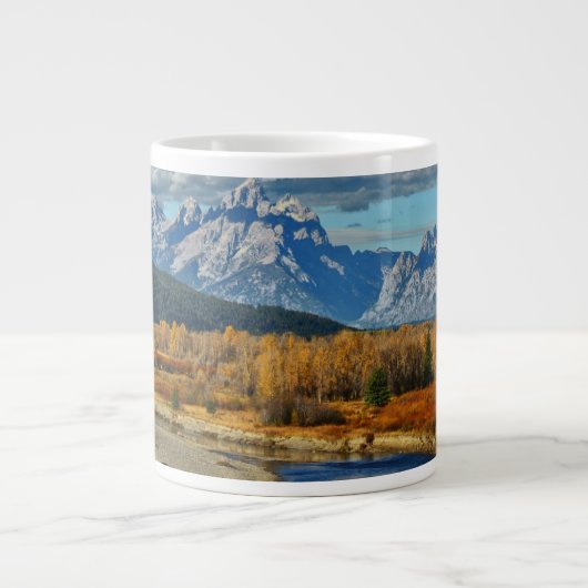 Grande Tasse Vue de la rivière Grand Teton Mountains à l'automn (Devant)