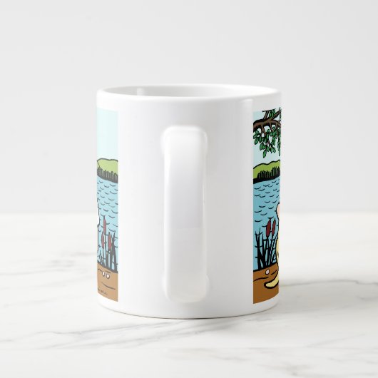 Grande Tasse Vue jaune de Labrador et de lac dad (Dos)