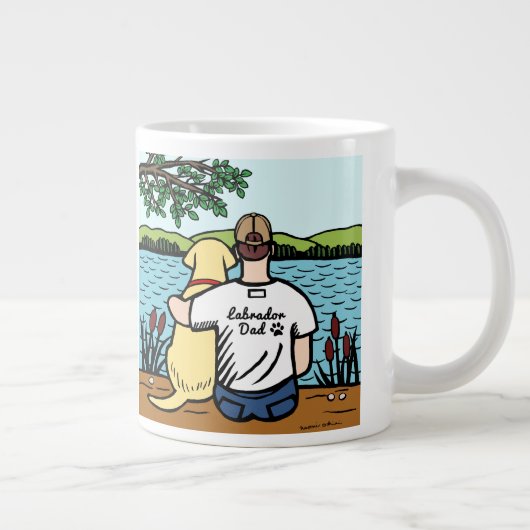 Grande Tasse Vue jaune de Labrador et de lac dad (Droite)
