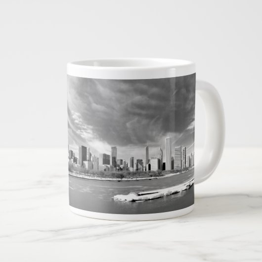 Grande Tasse Vue panoramique d'horizon de Chicago en hiver (Devant droit)