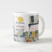 Grande Tasse Watercolor Bonjour Beautiful Paris (Devant droit)