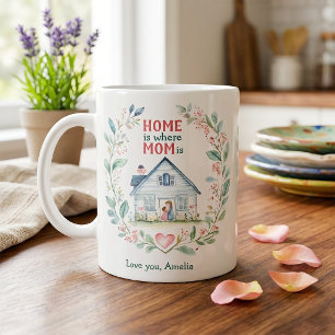 Grande Tasse Watercolor Home est l'endroit où Maman est personn
