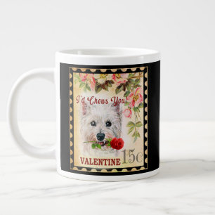Grande Tasse West Highland White Terrier Vintage Valentine Rose