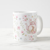 Grande Tasse Whimsical Bunny Teapot Floral Spring  (Devant droit)