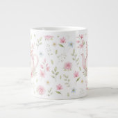 Grande Tasse Whimsical Bunny Teapot Floral Spring  (Devant)