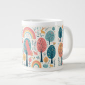Grande Tasse Whimsical Woodland Trees Easter Spring Rainbow Art (Devant droit)