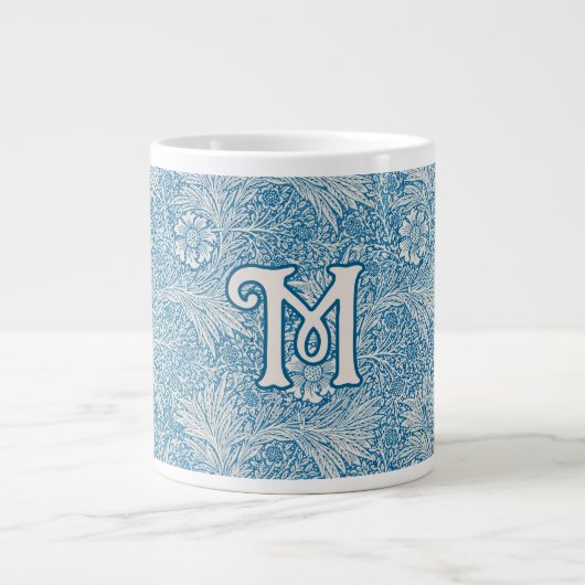 Grande Tasse William Morris Blue Marigold Monogramme (Devant)