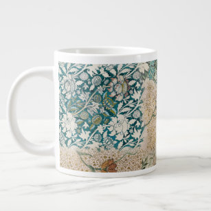 Grande Tasse William Morris Turquoise Coral Floral Cottagecore 