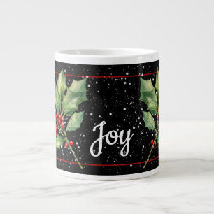 Grande Tasse Winter Holly Sprigs, JOY