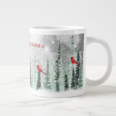 Grande Tasse Winter Pine Trees Christmas Red Cardinals (Droite)