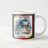 Grande Tasse Wishart Tartan & Robin Christmas Personalized (Droite)