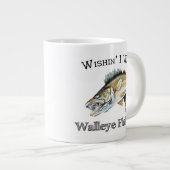 Grande Tasse Wishin I Was Walleye Fishin (Devant droit)
